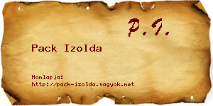Pack Izolda névjegykártya